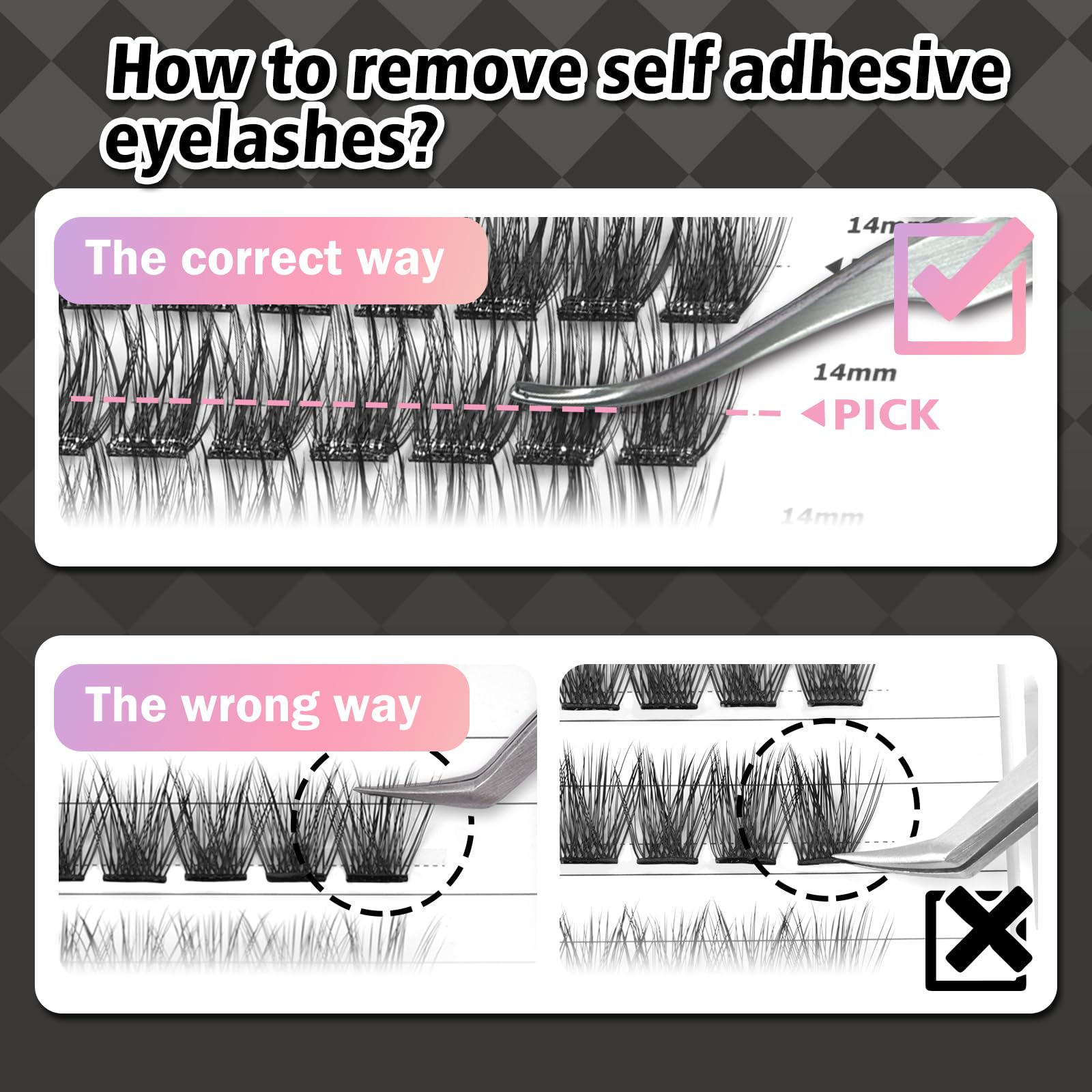 WONSIS Self Adhesive Eyelashes, 156 Pcs Self Adhesive Eyelash Clusters, No Glue Needed, Invisible 2-Strip Tape - Longer Lasting, No Sticky Residue Pre Glued Eyelashes (Volume-Mixed)